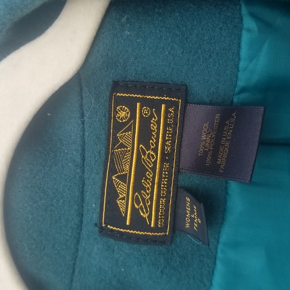 Vintage Emerald Green Pure WOOL Oversize Blazer Women’s Size L - Picture 2 of 5